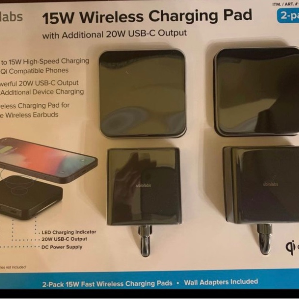 Ubiolans 15W Charging pads, 2 pack